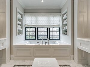 home spa white bathroom custom matching vanities 07