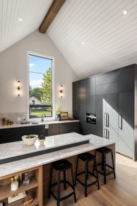 vaulted ceiling contemporary kitchen