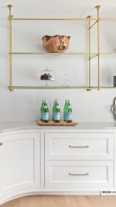 white and gold kitchen cabinets