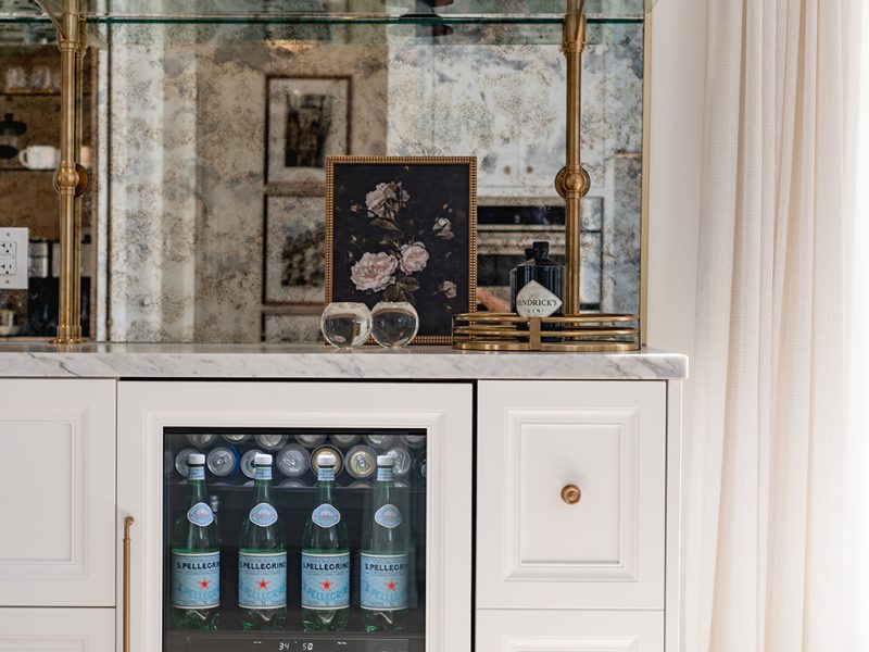 Bar fridge beneath countertop