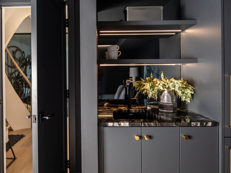 Mini bar inside of basement