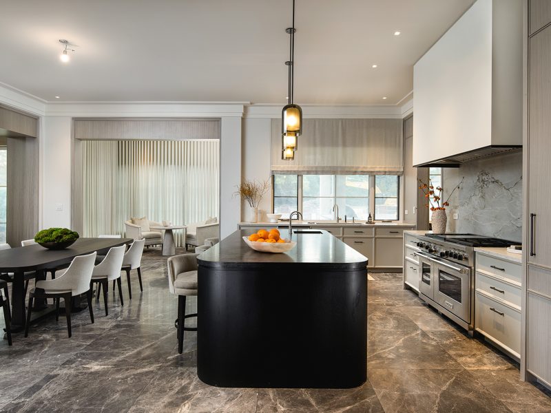 Curved kitchen island