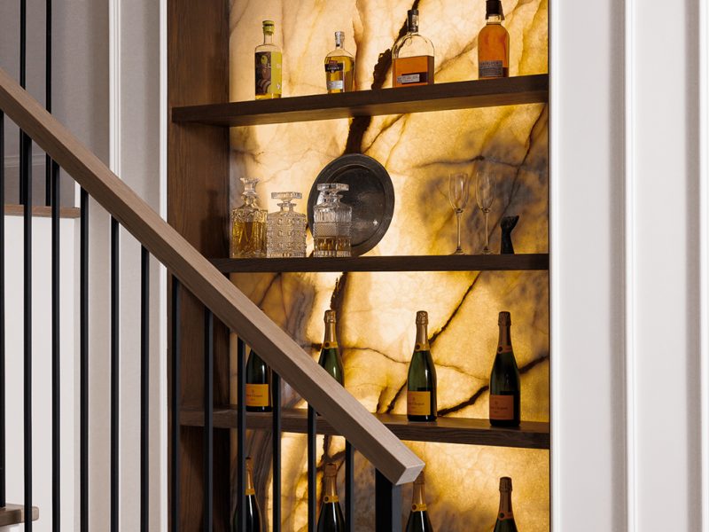 Backlit wine display