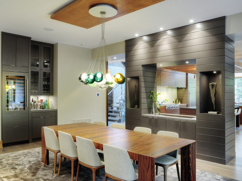Bar cabinets inside dining room