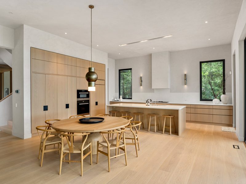 Dining room seating inside kitchen