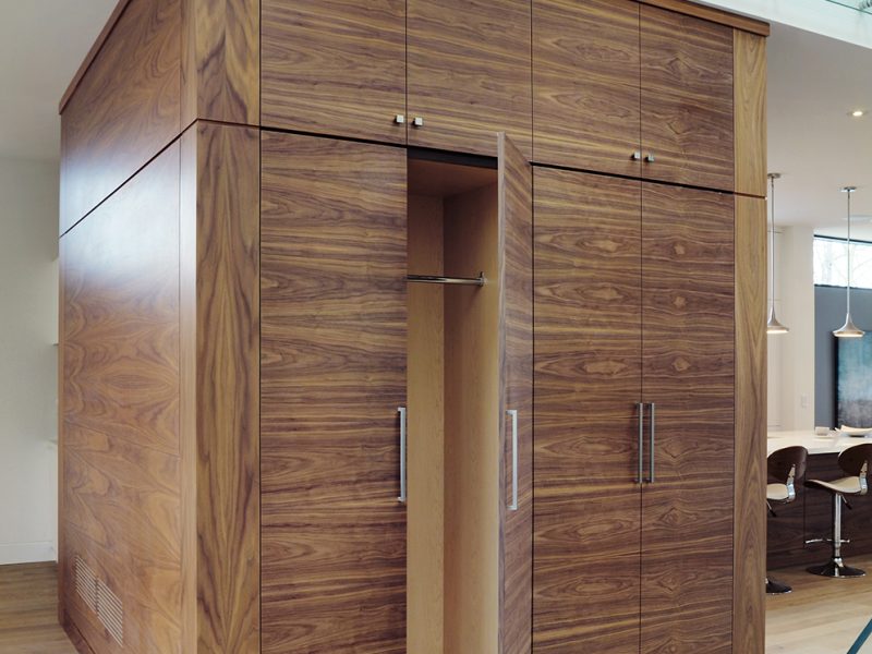Wood entryway closet cabinet