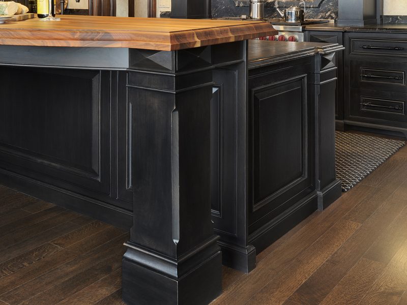 Kitchen island with butcher block countertop