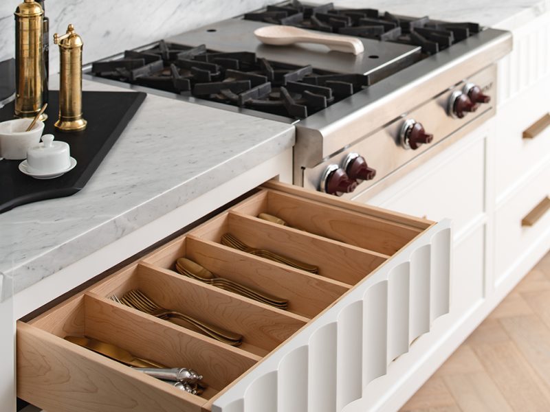 Fluted cabinet drawer