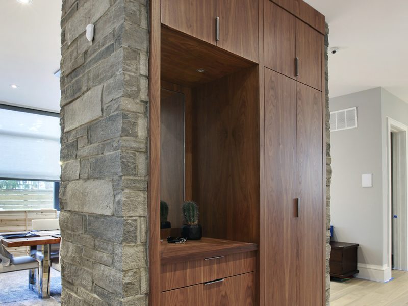Foyer cabinet with closet