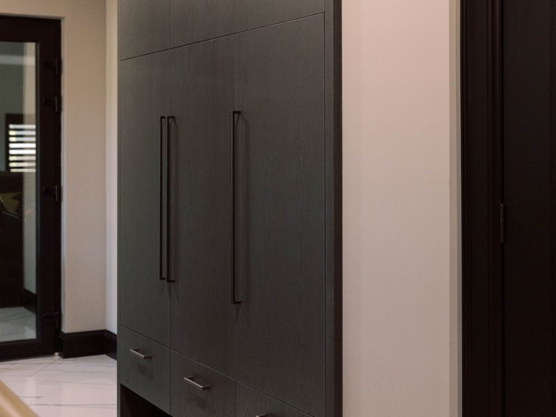 All black foyer cabinets