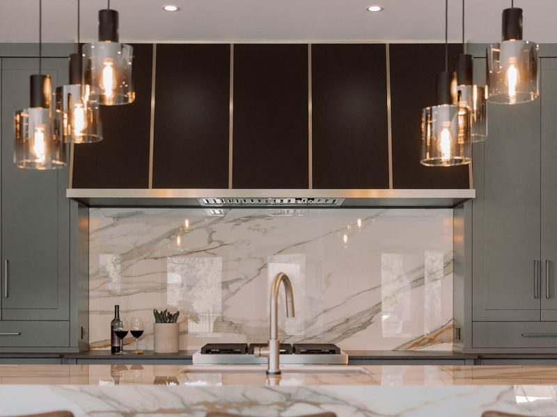 Gold and black range hood