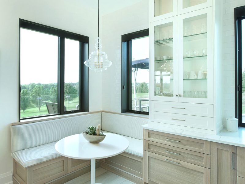 Corner bench seating in kitchen