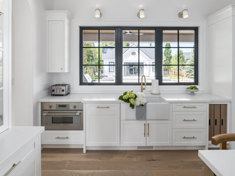 Kitchen window behind sink