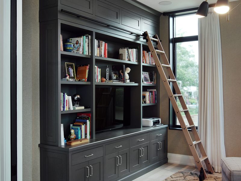 Home library with ladder