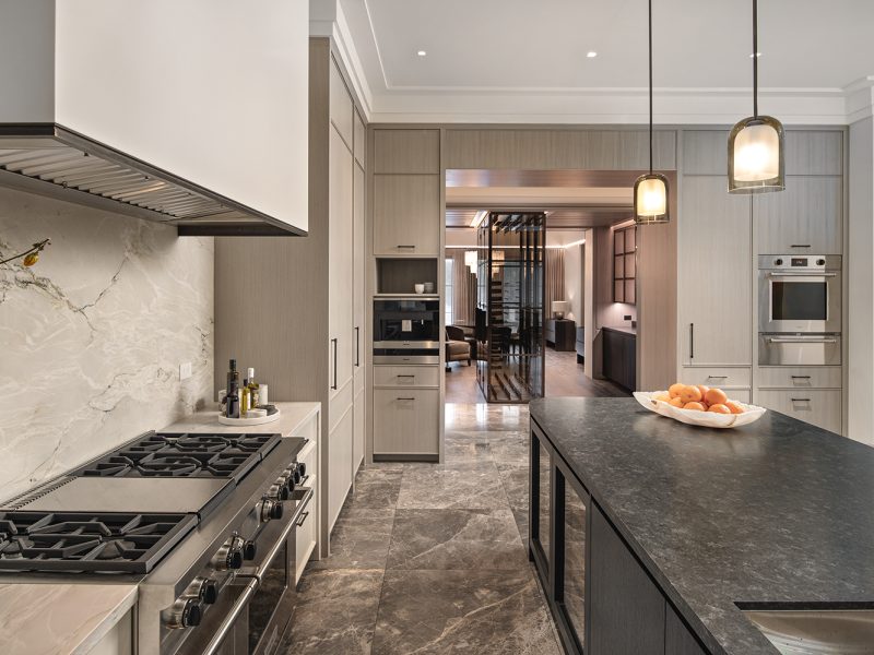 Light wood custom kitchen cabinets