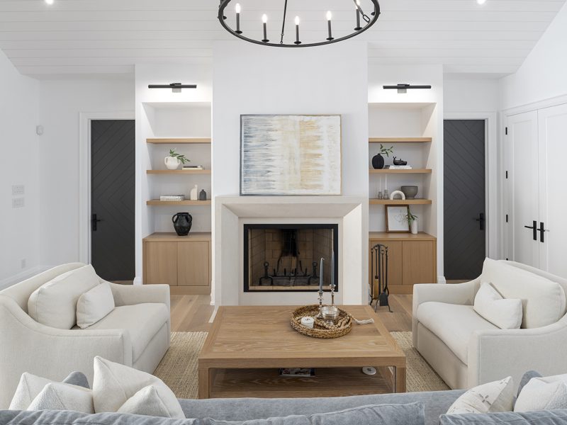 Matching living room built in cabinets