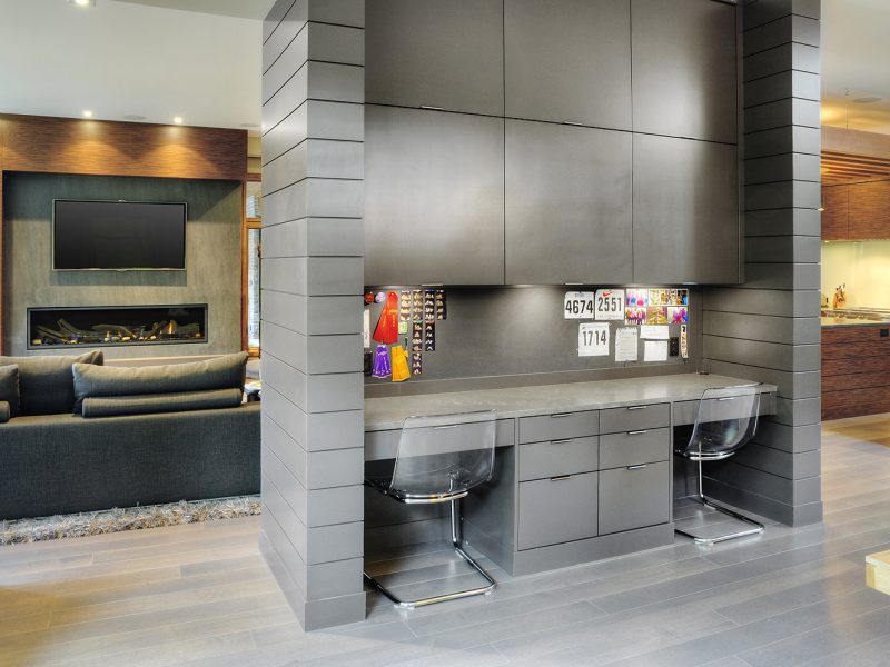 Modern home office with two desks