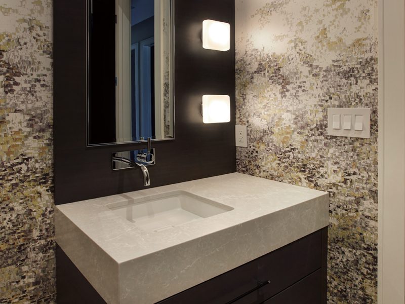 Modern powder room vanity