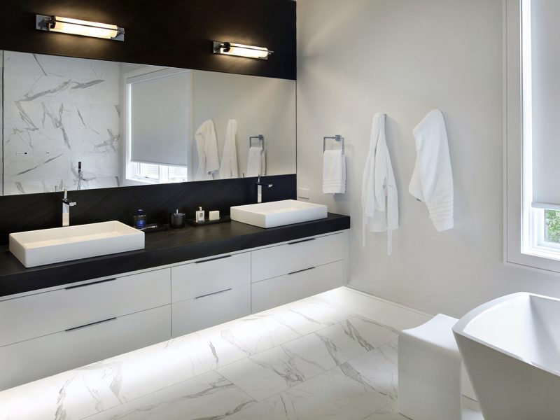 Modern vanity inside primary ensuite