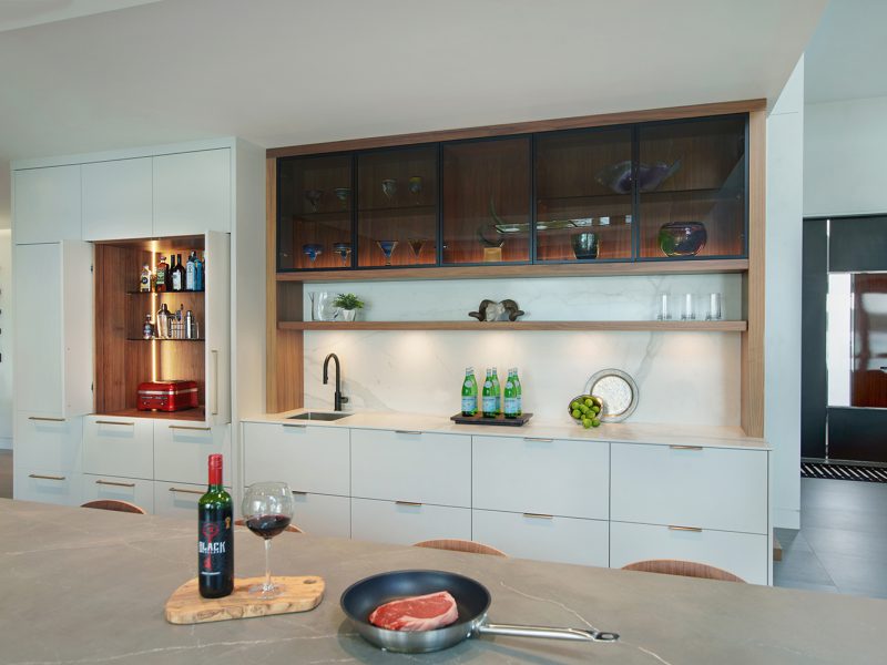 Home bar inside kitchen