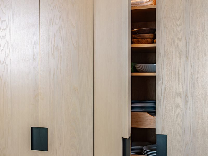 Rollout drawers inside cabinet