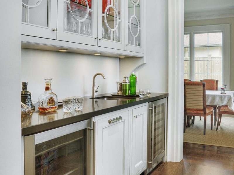 Servery cabinets near kitchen