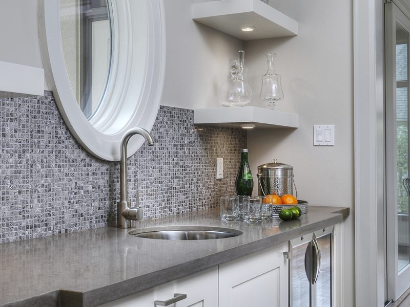 White servery cabinets