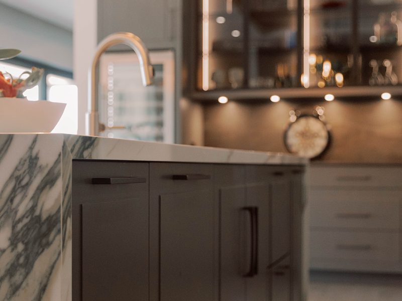Stone detail on kitchen island