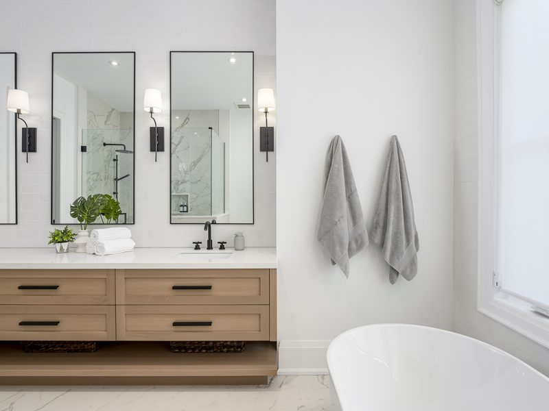 White oak bathroom cabinets