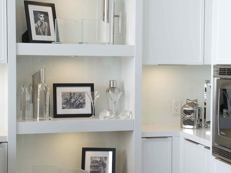 White open shelves for decoration
