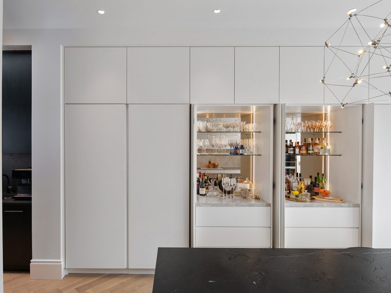 Hidden bar inside kitchen