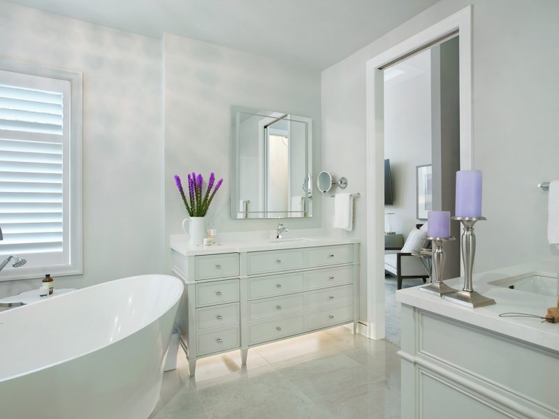 White vanity in primary ensuite