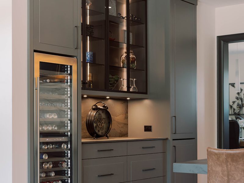 Wine fridge inside cabinets