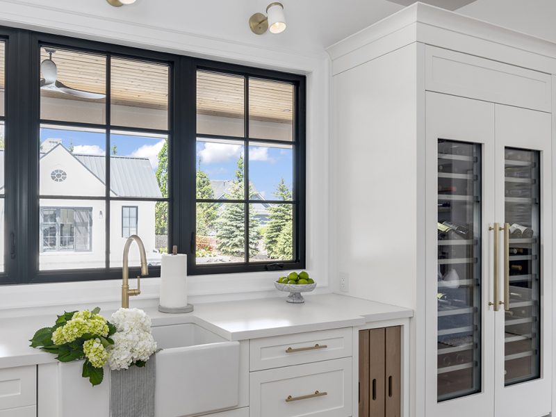 Wine fridge in kitchen
