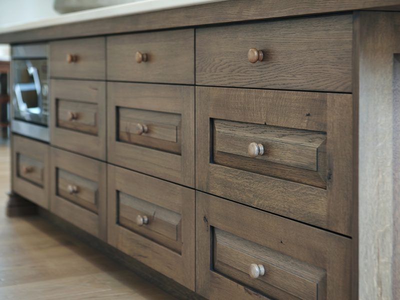 Rustic wood kitchen island